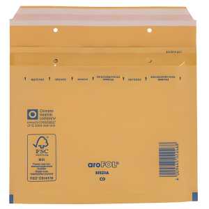 aroFOL Luftpolstertaschen CD, 180x165 mm, braun, 10 Stück