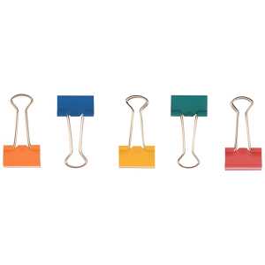 Foldback-Klammern - 32 mm, Klemmvolumen 13 mm, sortiert, 10 Stück