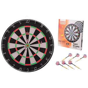 Johntoy UP Int Dartscheibe mit 6 Darts 450x20mm, mit Steeldarts
