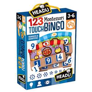 Headu Montessori Lernspiel Fühlbingo, mit Baumwollbeutel, ab 3 Jahren