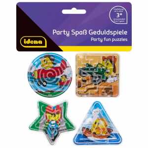 IDENA Idena Partyspaß Geduldspiele 4 Stück, ab 3 Jahren