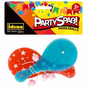 IDENA Idena Partyspaß Paddleballs 4 Stück, ab 3 Jahren