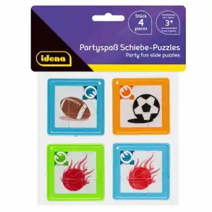 IDENA Idena Partyspaß Schiebepuzzles 4 Stück, ab 3 Jahren