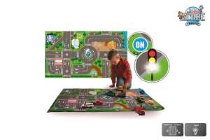 Spielteppich Straßenbild 70x120cm mit 10 Ampeln mit Straßenlandschaft