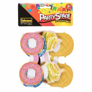 IDENA Idena Partyspaß Papierbrillen 4 Stück, ab 3 Jahren