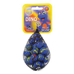 GLOBOS Don Juan Glasmurmeln 21er Netz Dino, 20x16mm + 1x25mm