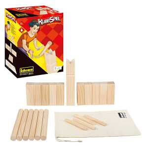 Nordmann Spiel 21 Teile, Inhalt: 1 König, 10 Kubbs, 6 Wurfhölzer