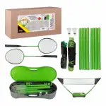 IDENA Idena 2in1 Badmintonset mit Netz 70x30x12cm, inkl 2...