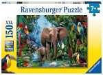 Puzzle 150 Teile XXL Elefanten, Dschungelelefanten, ab 7...