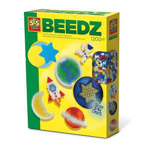 Bügelperlen Set Glow in the Dark Universum, 1200 Bügelperlen