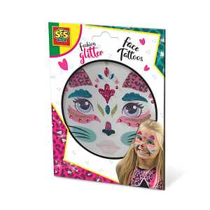 Gesicht Tattoos Katze, Fashion Glitter Abziehtattoos für das Gesicht