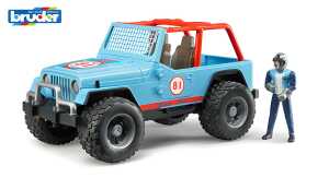 Bruder Spielwaren Jeep Cross Country Racer blau mit Rennfahrer