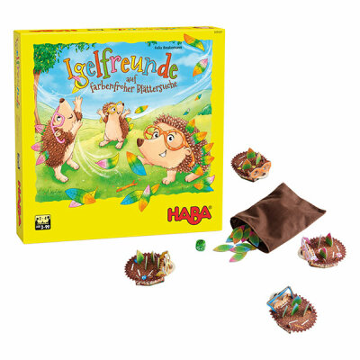 HABA SALES  Haba Spiel Igelfreunde  auf farbenfroher, Blättersuche mit 3D Igel Figuren ab 3 Jahren