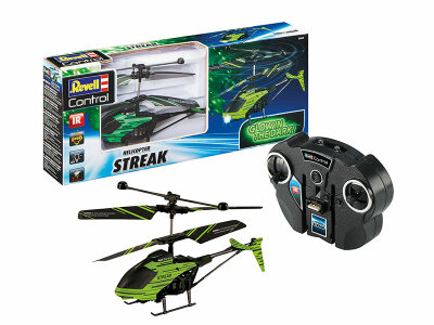 REVELL GMBH  RC Helicopter Streak  Leuchtet im Dunkeln, 2 CH IR Fernsteuerung, 4 Batterien AA 1,5V erforderlich, ab 8 Jahren