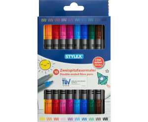 STY Fasermaler Doppelfaserpens Dick - Dünn 10er Papp-Etui