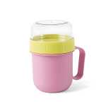 Lunchbecher 750ml pink gelb, Oberdeckel,...