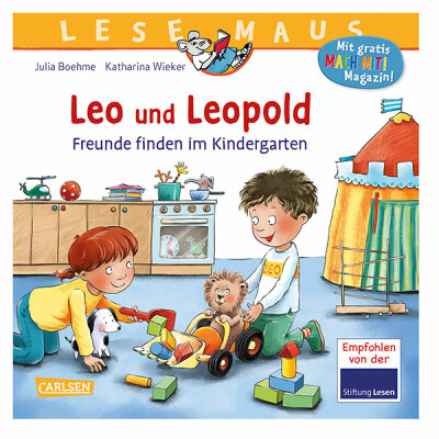 CARLSEN VERLAG  Buch Lesemaus 194  Leo und Leopold, Freunde finden im Kindergarten, ab 3 Jahren