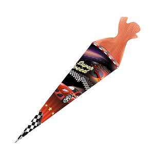 Schultüte 22cm rund Super Speed, mit Tüllverschluss, Trötsch