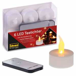 LED Teelichter 6er mit Fernbedienung,, 6x CR 2032+ 1x CR 2025