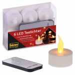 LED Teelichter 6er mit Fernbedienung,, 6x CR 2032+ 1x CR...