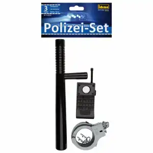 IDENA Idena Polizeiset 3-tlg. Schlagstock,Handschellen,, Walkie Talkie
