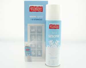 Deko Schneespray 150ml mit 8 Fensterschablonen