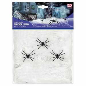 WIDMANN S.R.L. Weißes Spinnennetz 50g mit 3 Spinnen