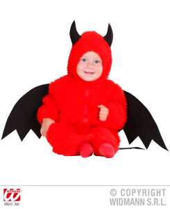 Babykostüm Teufelchen Overall mit Kapuze, 2 Größen sortiert