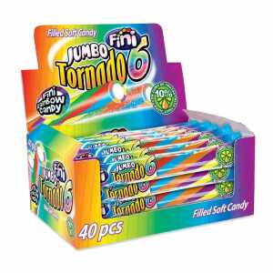 Jumbo Tornados sauer 50g, 6-farbiges, saures Fruchtgummikabel