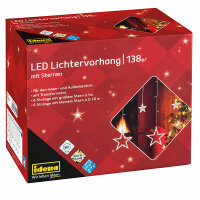 IDENA  Idena Lichtvorhang Stern  138LED warmweiß...