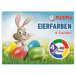 METMA LTD Eierfarben Pulver 4 Farben, h für maximal 40 gekochte Eier