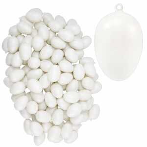 IDENA Idena Kunststoffeier 6cm 100er weiß mit Aufhänger