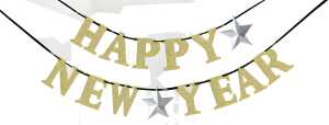 AMSCAN EUROPE Partykette Happy New Year silber/gold, 360 cm