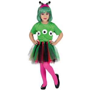 Kinderkostüm Alien 3-4 J. Gr. 110, Rock, Haarreif, 3 - 4 Jahre