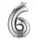 Folienballon Zahl 6 silber 2798601 / 9906291 86cm