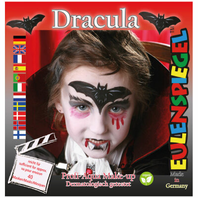 EULENSPIEGEL  Motivschminke Dracula  4 Farben, Pinsel