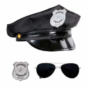 WIDMANN S.R.L. Police Set, Mütze, Brille Dienstmarke