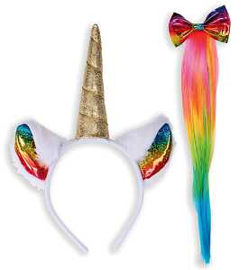 WIDMANN S.R.L. Einhorn Set mit Haarreif und Schwanz