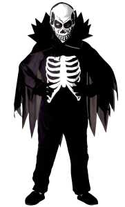 WIDMANN S.R.L. Kostüm Skelett Gr.140 Kost.,Umhang,Halsb.,Mask.