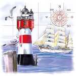 JET PAPIER GMBH Servietten 20er 33x33cm Lighthouse &...