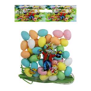 Iden-Berlin Styroporeier 48er & Gras Ø 2,5cm Pastellfarben