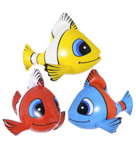 WIDMANN S.R.L. Aufblasbarer Fisch 60 cm 3 Farben sortiert