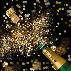 BRAUN & COMPANY Serviette 33x33cm Champagnerfest, 3-lagig, 20 Stück