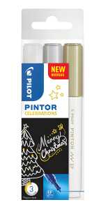 Pilot Marker Pintor Extra Fein 3er Set Weihnachten,