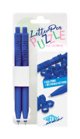 Wedo Letter Pen Puzzle Set blau 2 Stifte mit Buchstaben