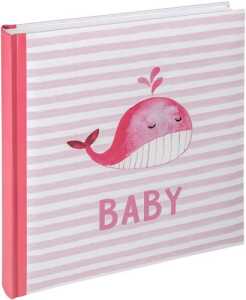 Babyalbum 28x31cm Waal rosa, Buchalbum zum Einkleben, 50 weiße Seiten