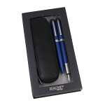 Schreibset Eleganza Satin 2er blau Metall-Füllhalter...