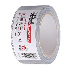 Allzweckgewebeband 50mm x 25m silbergrau, wasserdichtes Gewebeband,