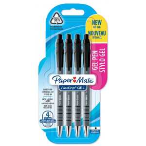 Paper Mate FlexGrip Gelstifte | 0,7 mm | schwarze Tinte | 4 Stück