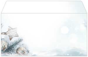 Weihnachts-Umschlag - Sterne - blau/braun/weiß DIN lang - 25 Umschläge
